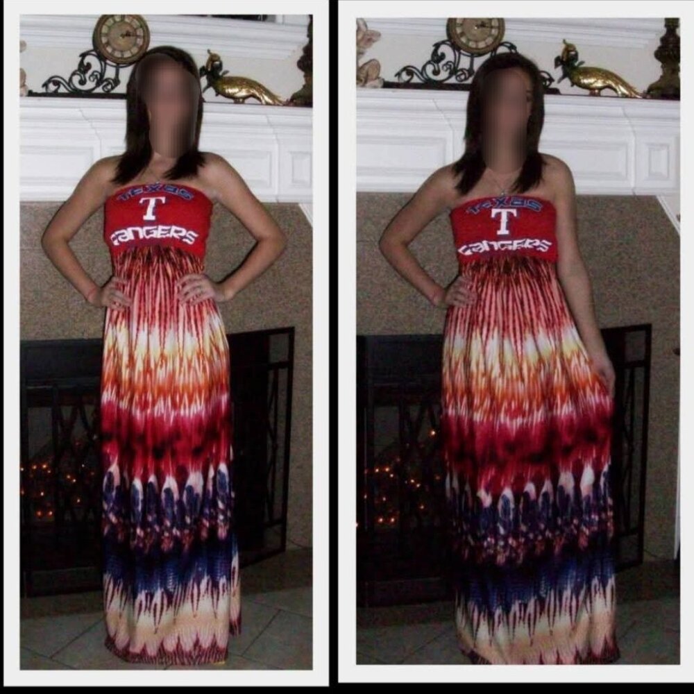 ONE-OF-A-KIND Rangers gameday maxi dress